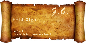 Frid Olga névjegykártya