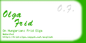 olga frid business card